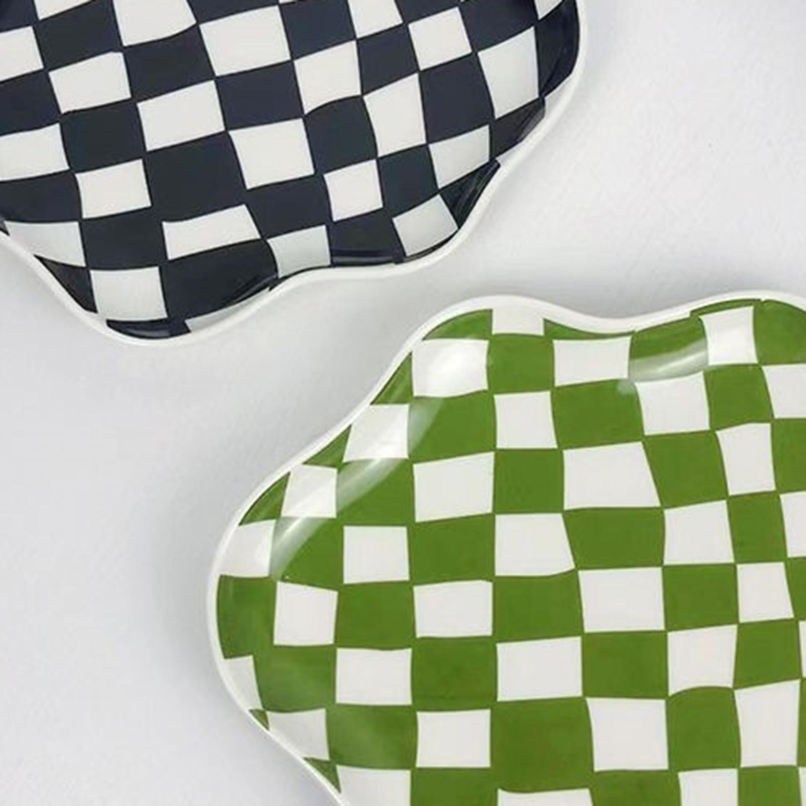 Nordic Ceramic Plate Tray Fruit Bowl Ring Storage Desktop Decoration green
