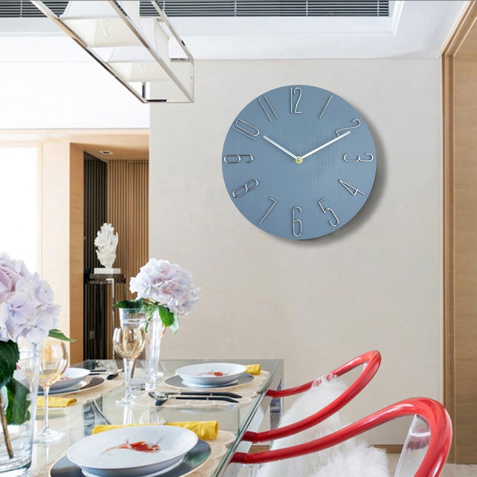 Hanging Clocks Non Ticking Silent Simple 12 inch Wall Clock for Grey