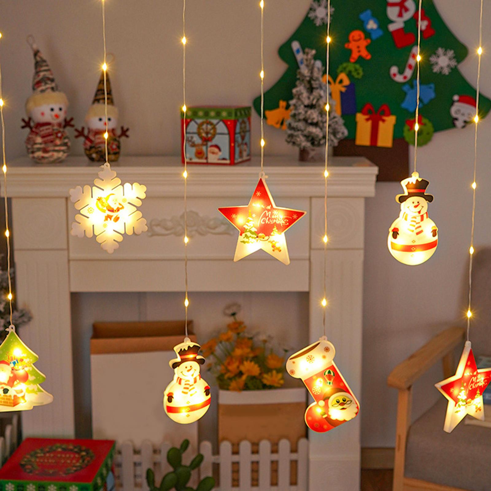 Christmas String Lights Fairy Curtain Lights Waterproof for New Year Outdoor Colorful