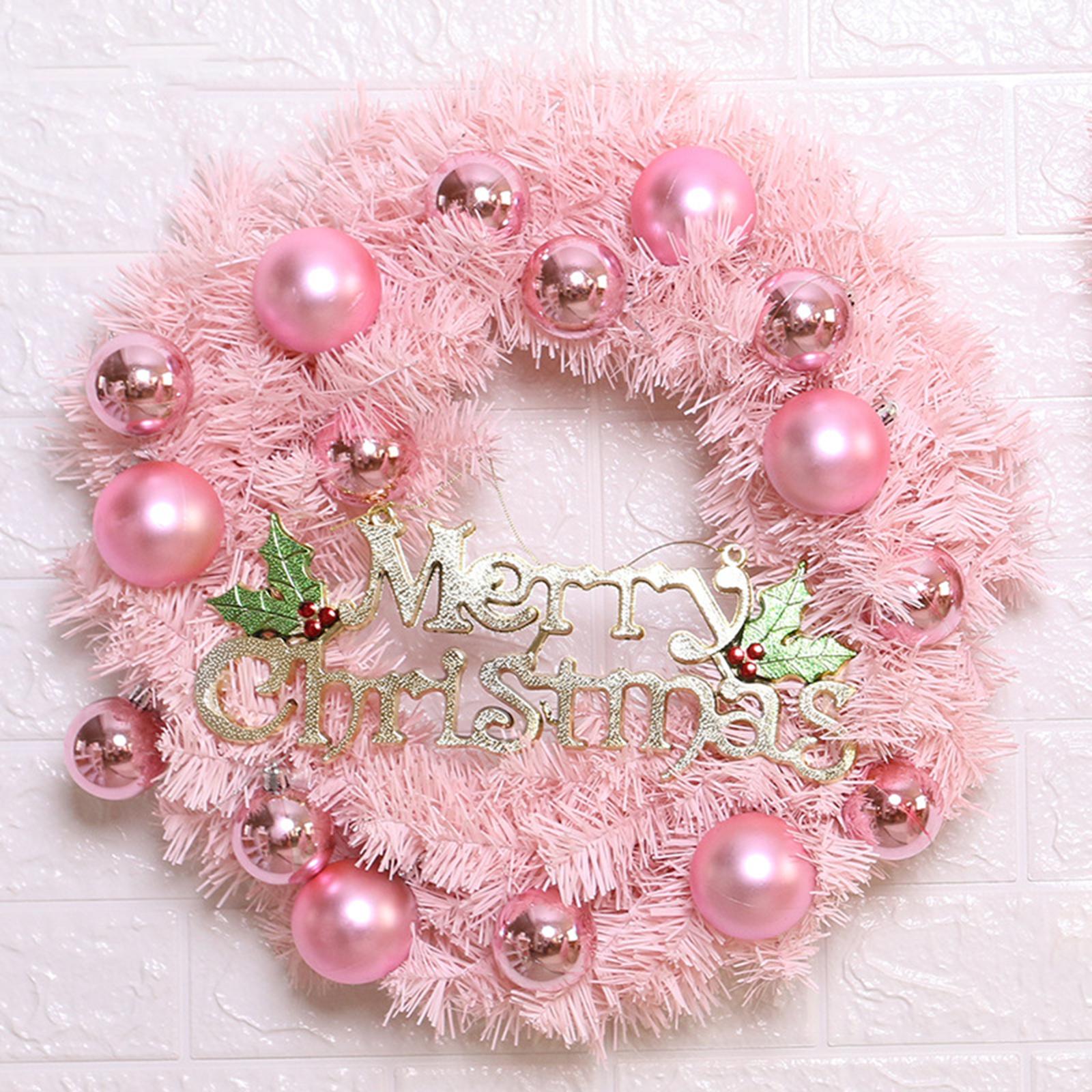 Artificial Flowers Garland Holiday Hanging Home Festive Wreath Christmas 40cm with Ball