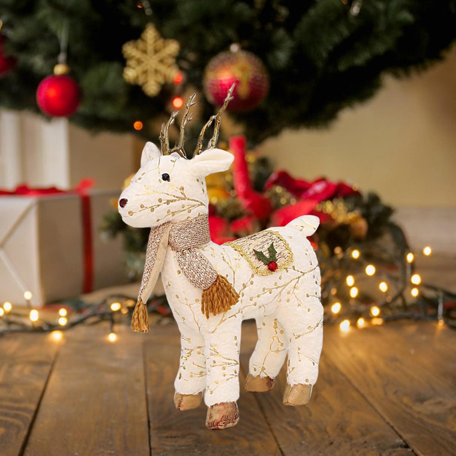 Christmas Reindeer Stuffed Animal Creative Plush Elk for Decor Office Home StyleD