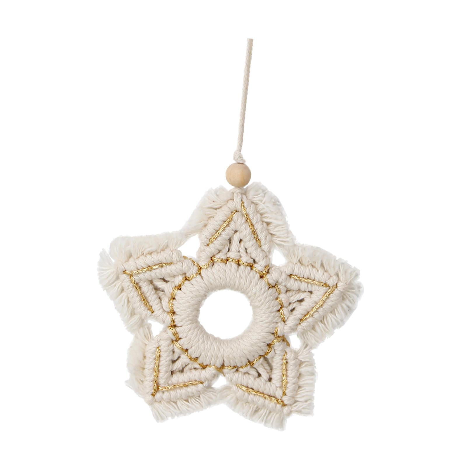 Woven Christmas Hanging Ornament Star Decoration Snowflake for New Year