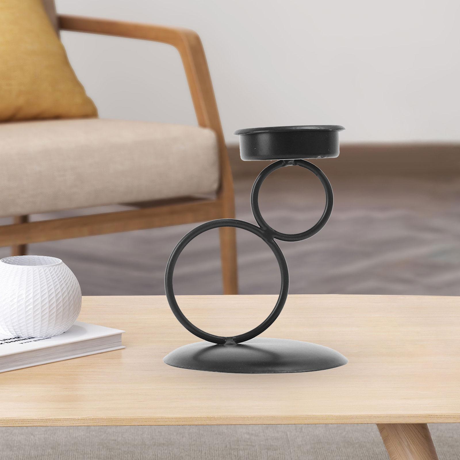 Nordic Style Candle Holder Candlestick for Desktop Living Room Black