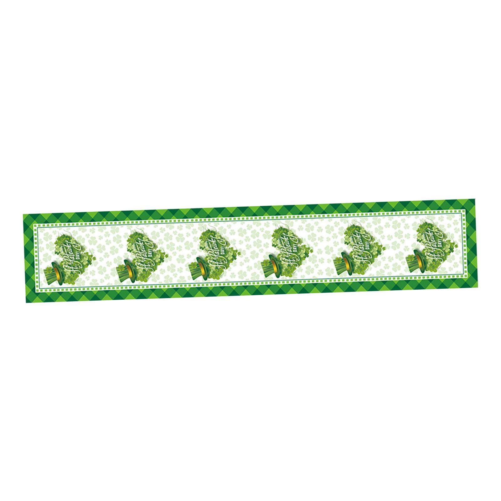 St. Patrick'S Day Table Runner Shamrock Tablecloth for Holiday Home Dining Heart