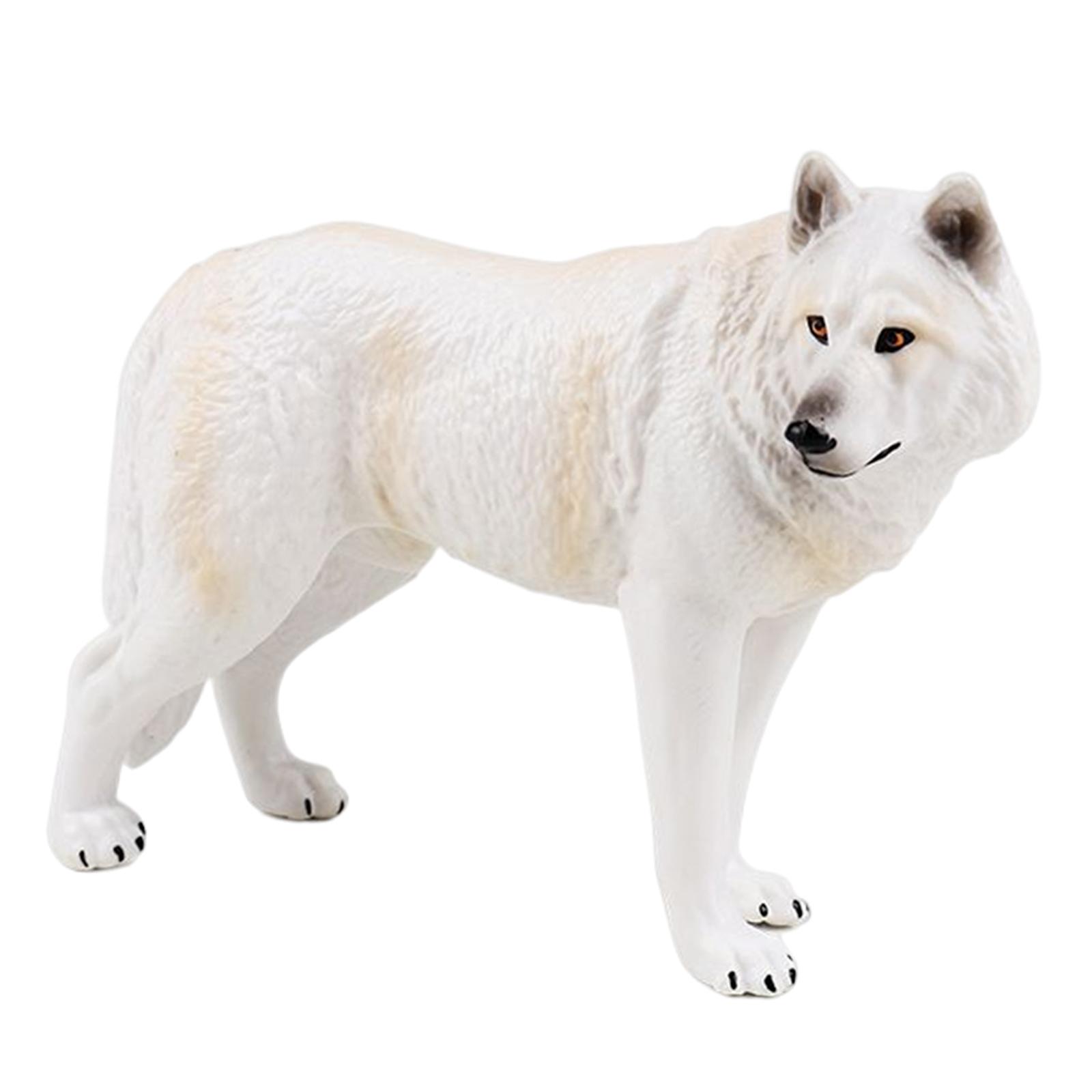Simulation Animal Figures Miniature Toys Collections for Goodie Bag Stuffers Wolf White