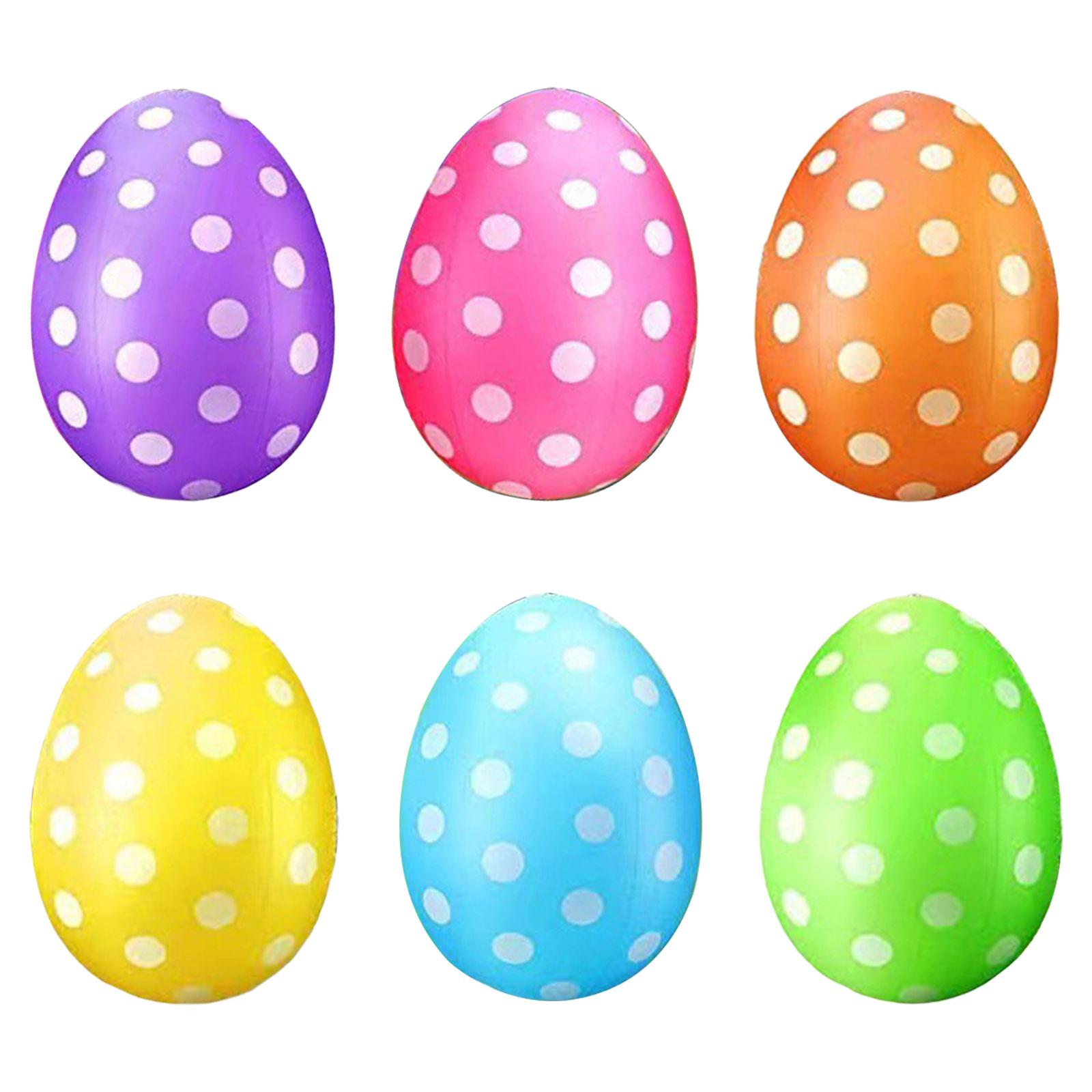 Easter Inflatable Egg Balloons Ornaments for Flowerbed Holiday Door Yellow