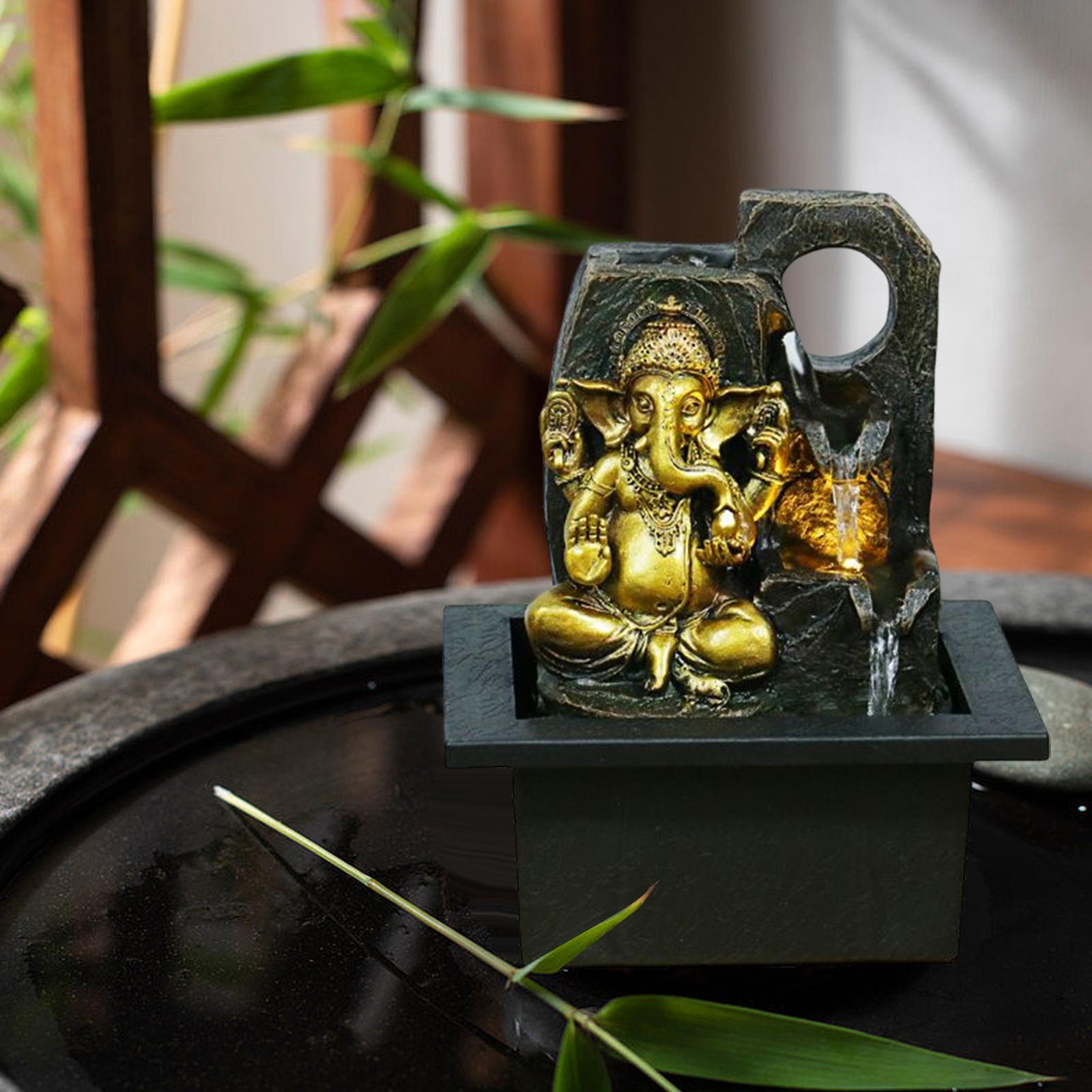 Ganesha Statues Indoor Tabletop Fountain Collectibles Decorative Gift 16.5cmx13cmx21cm