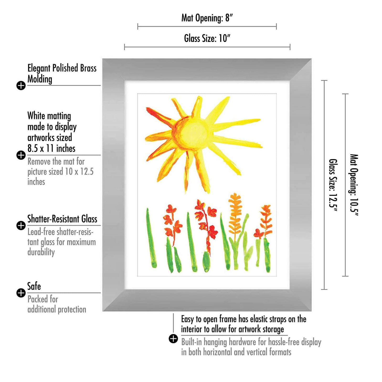 Front Open Picture Frames Wall Frame Decoration Kids Artwork Frame Changeable Argent