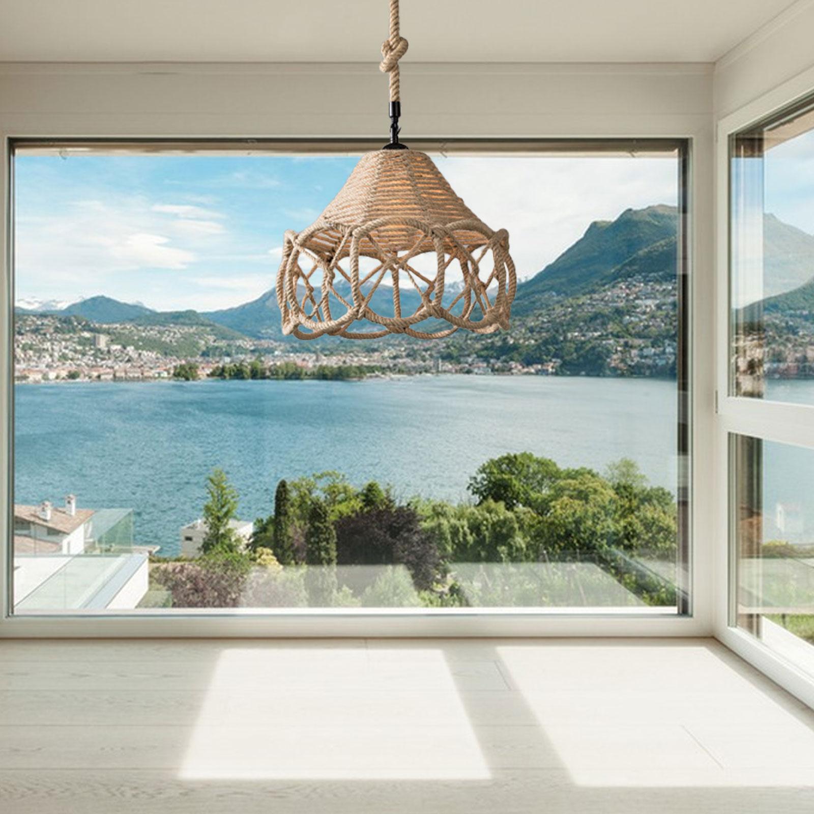 Industrial Woven Pendant Light Classic Geometric Shape Hanging Light Fixture Style A