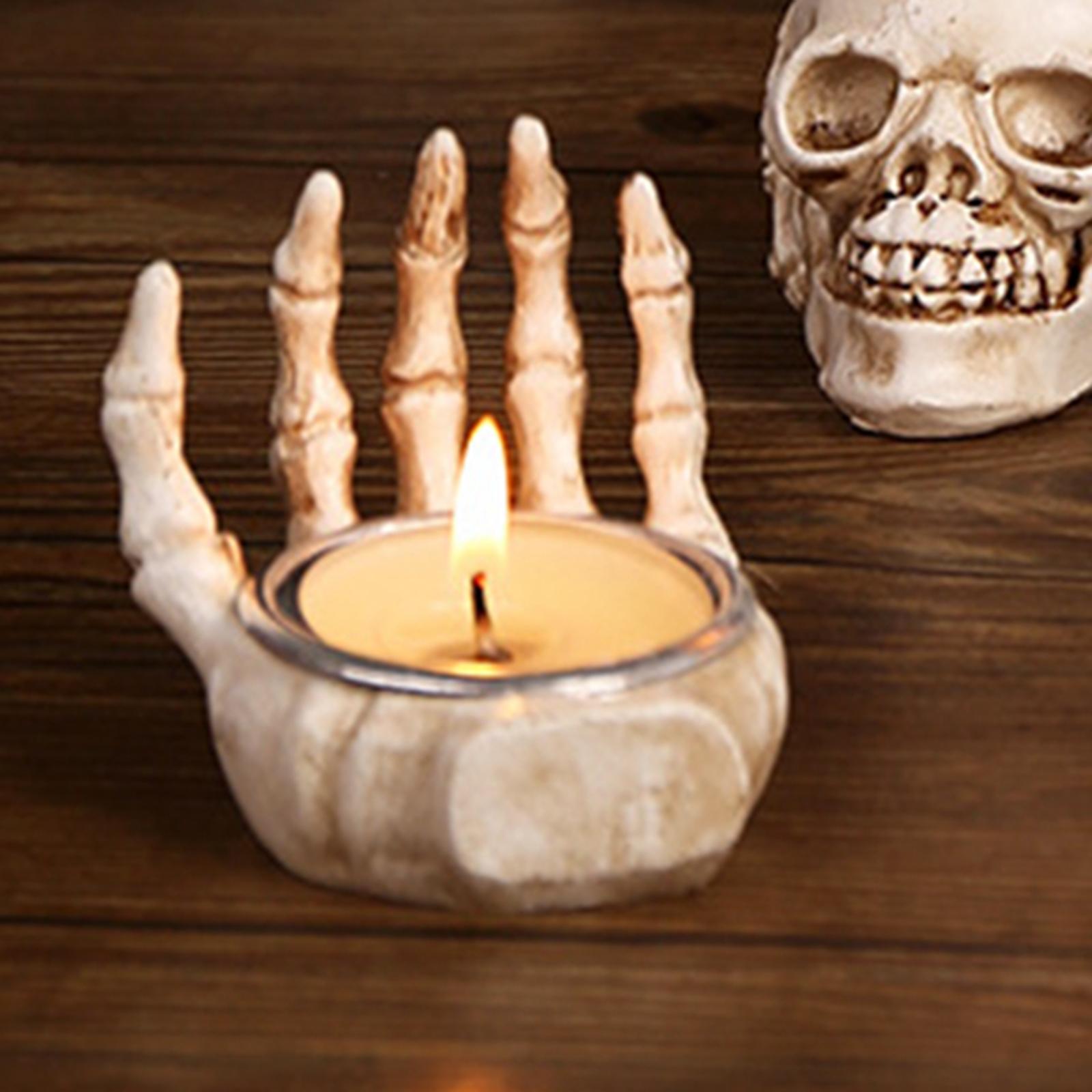 Halloween Skull Candle Holder Table Centerpiece Outdoor Pillar Candle Holder 5.5cmx6cmx5.5cm