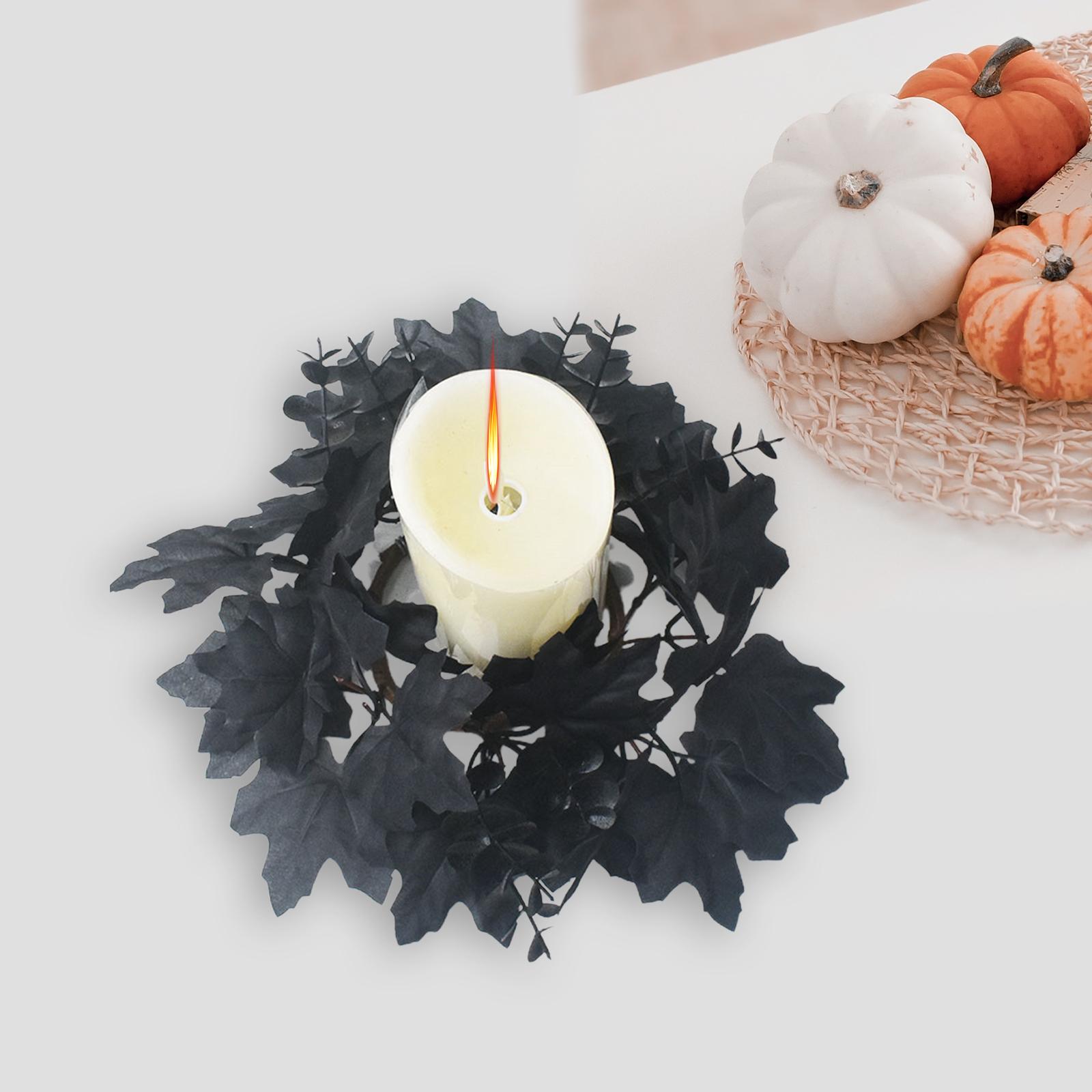 Candle Holder Decorative Rings Table Festival Candle Rings Wreaths Halloween Black Maple