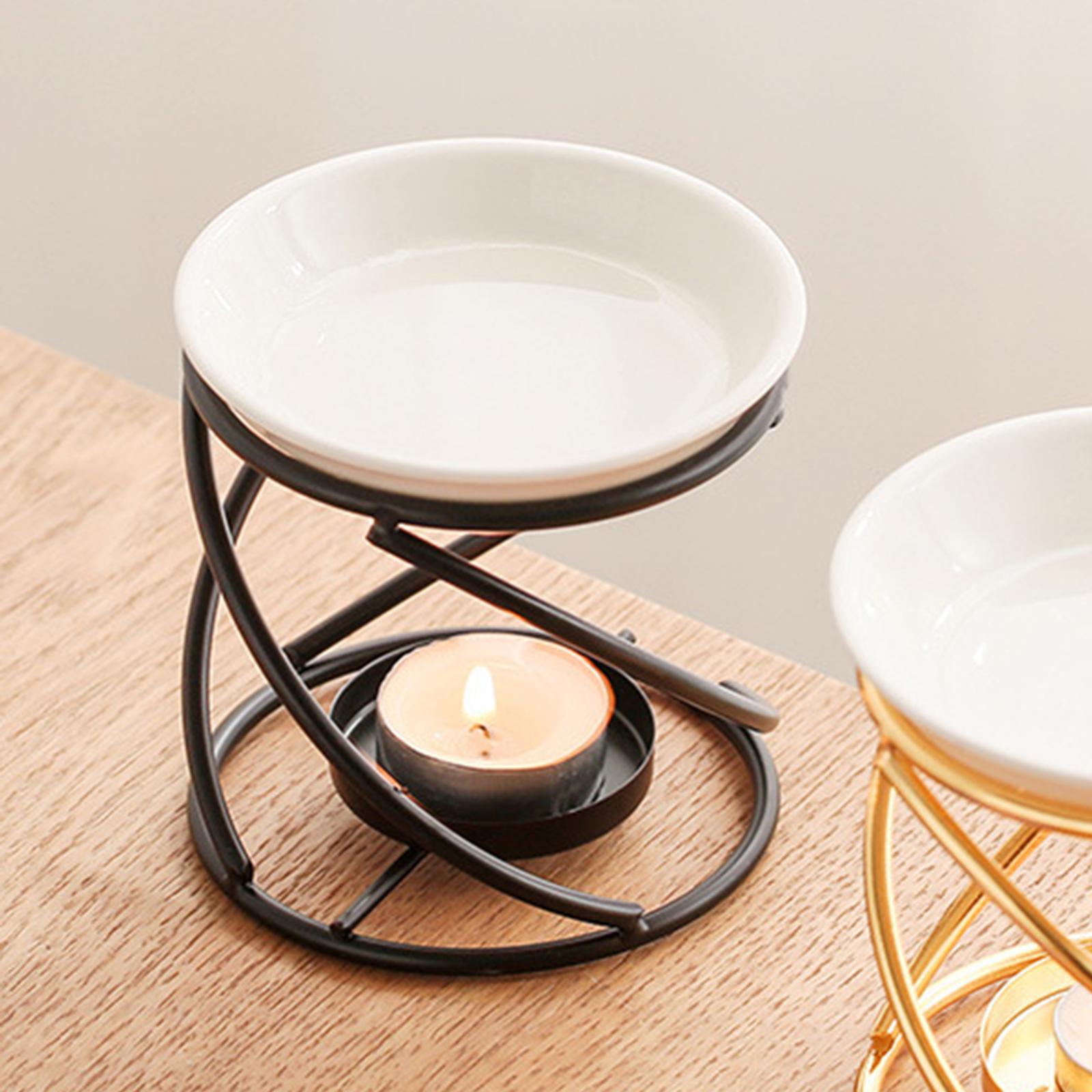 Essential Oil Burner Tealight Holder Fragrance Warmer Essential Oil Diffuser Black