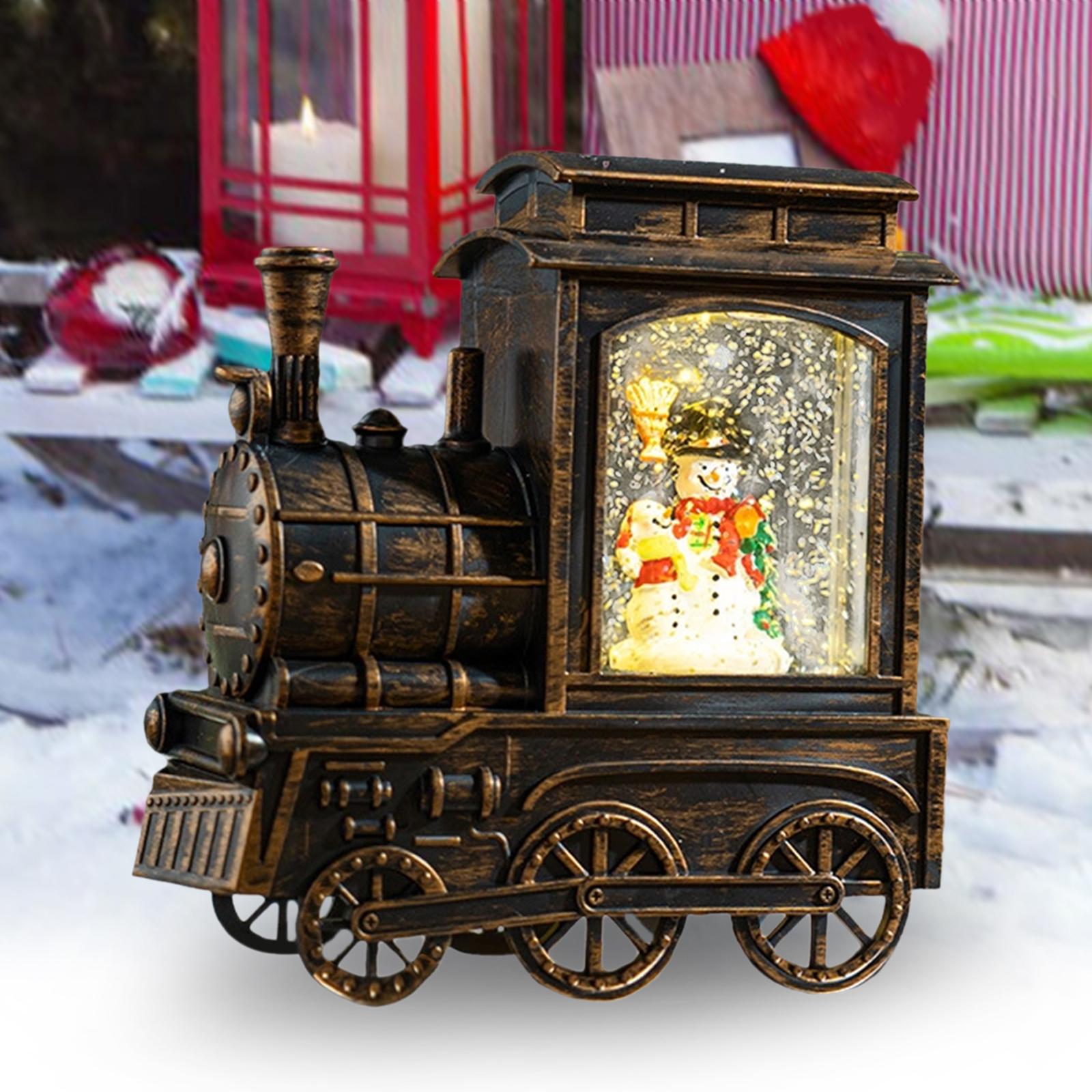 Christmas Lighted Lantern Decorative Ornaments Holidays Birthday Musical Box bronze snowman