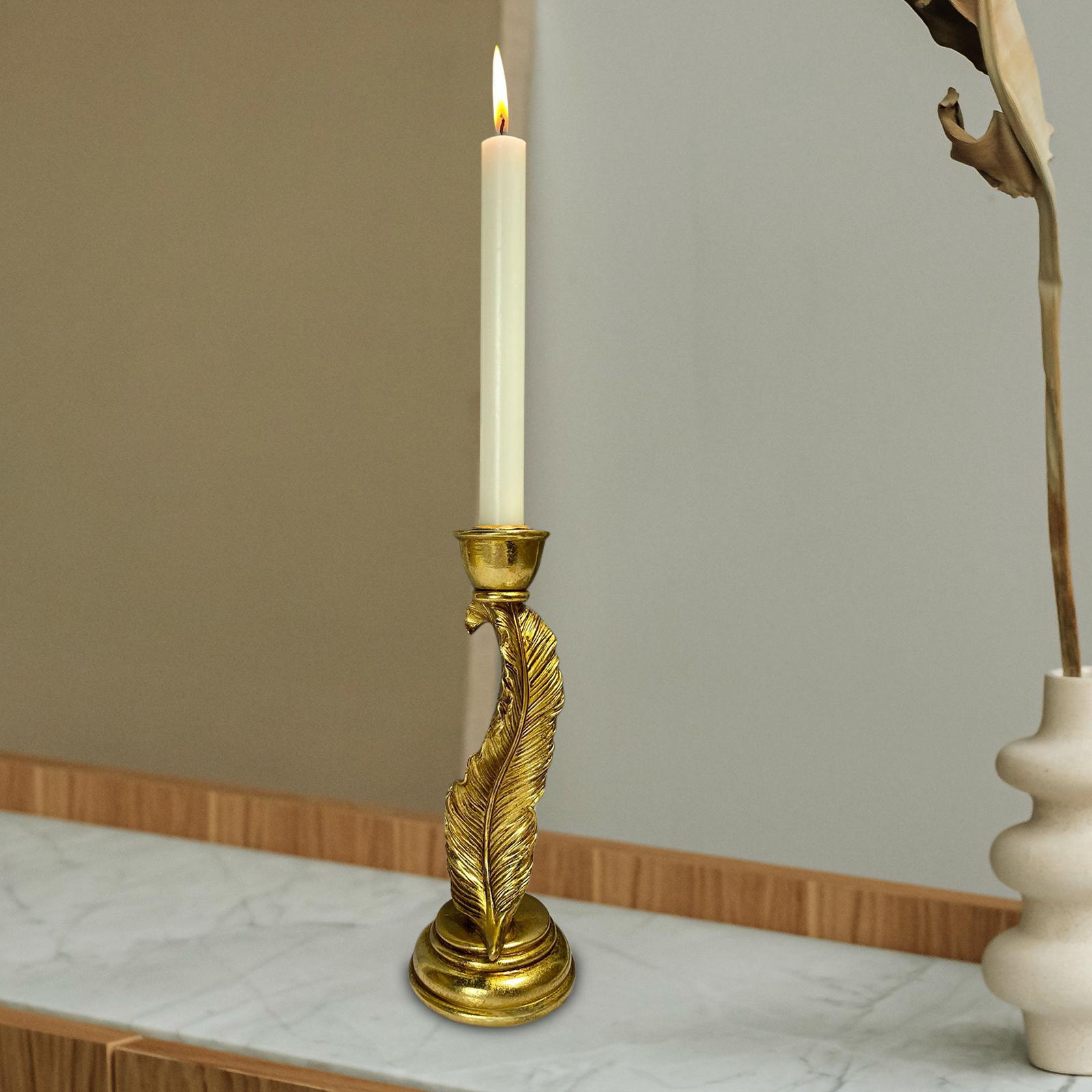 Creative Candle Holder Decorative Candlestick for Home Wedding Party Desktop Gold