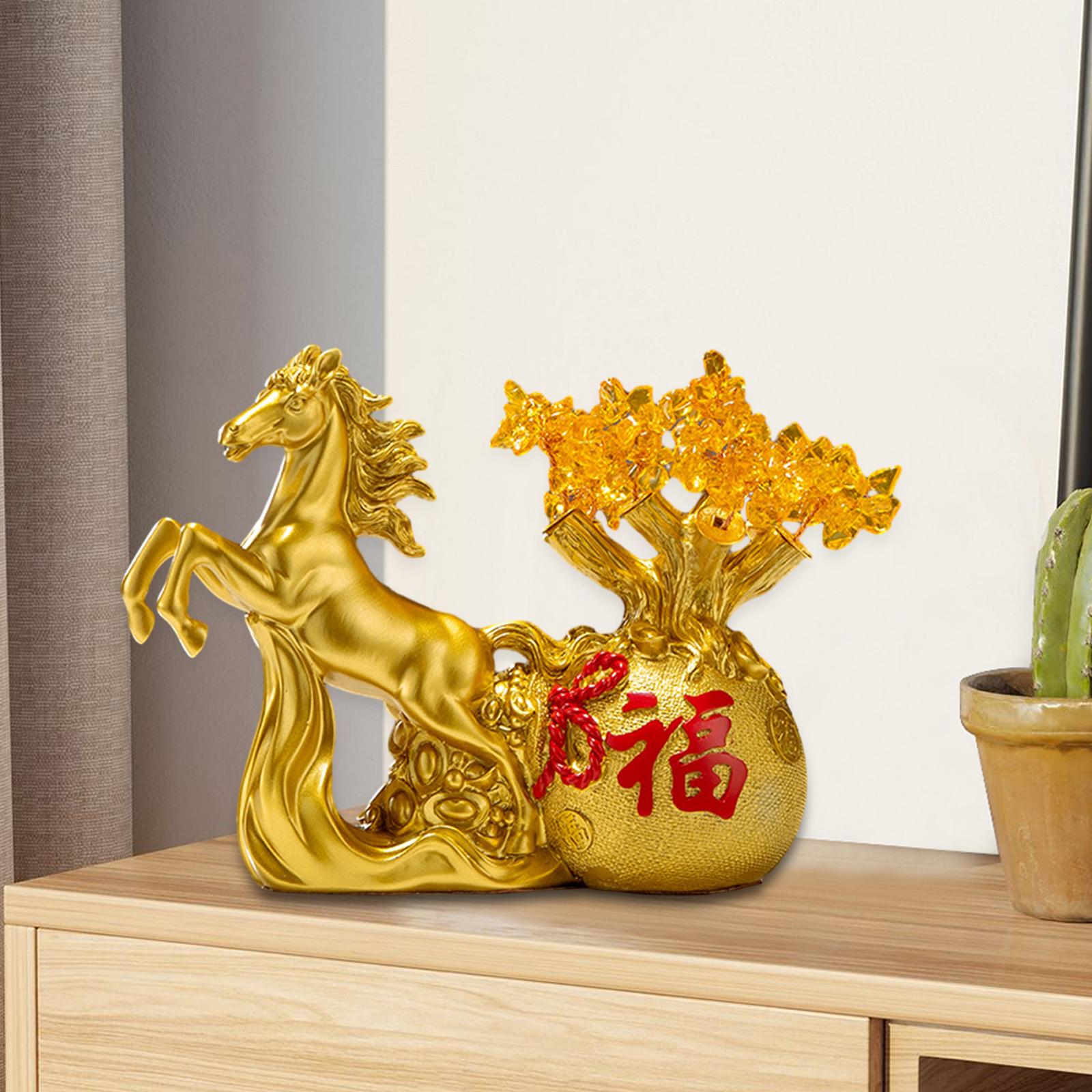 Wealth Lucky Figurine Crafts Tabletop Ornament for TV Cabinet Bedroom Office