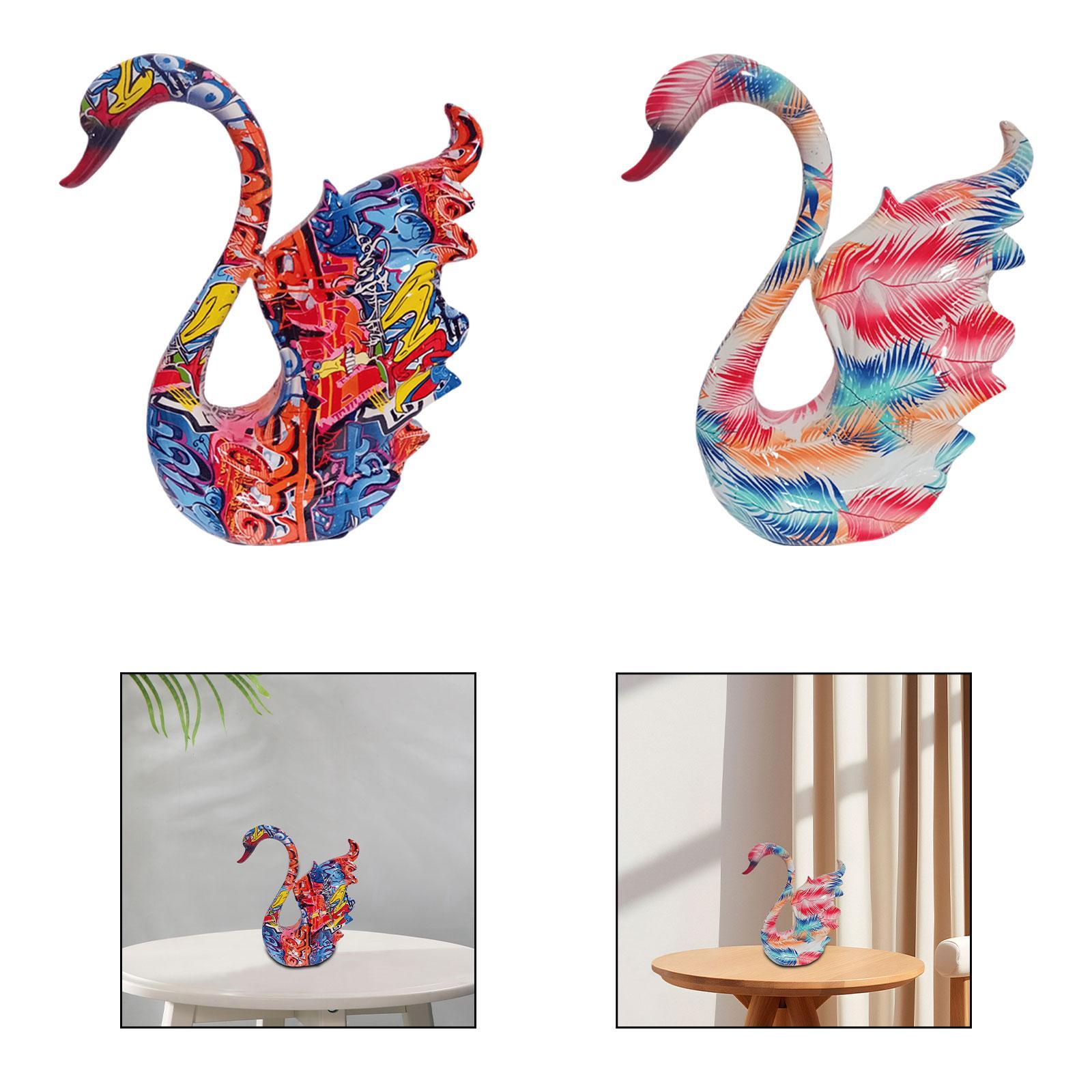 Swan Statue Collectible Modern Sculpture for Desk Living Room Cabinet Letters