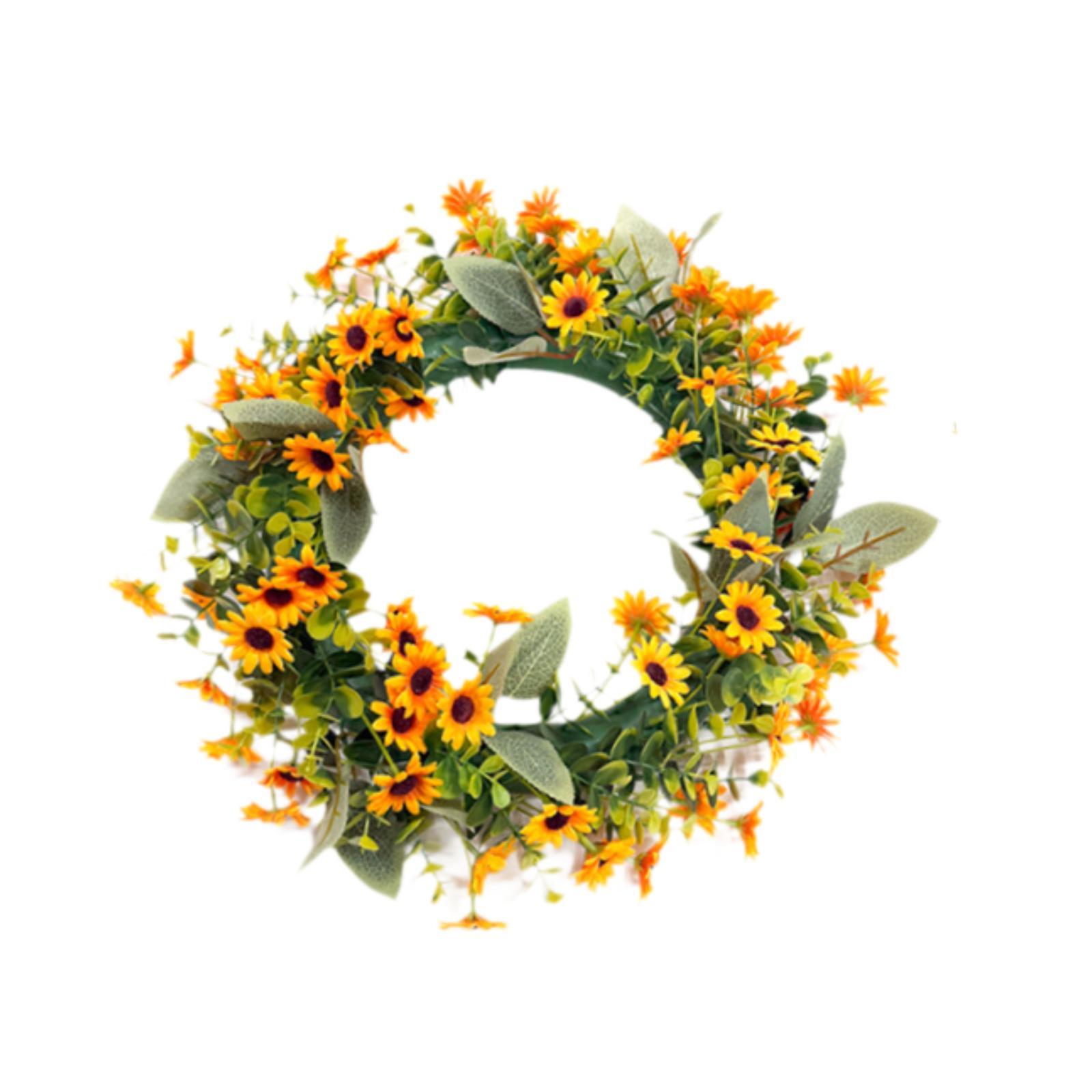 Artificial Daisy Wreath 14 Inch