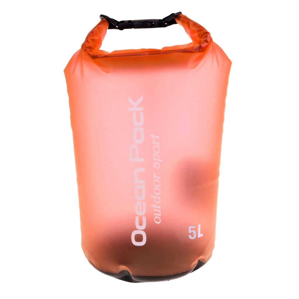 Woman Waterproof Dry Bag Rafting Kayaking Sailing Canoe Backpack 5L Orange