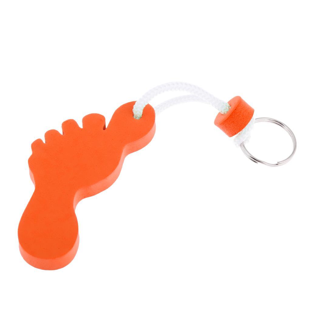 Foot Shaped Foam Safety Floating Keyring for Boating Yachting Sailing Orange