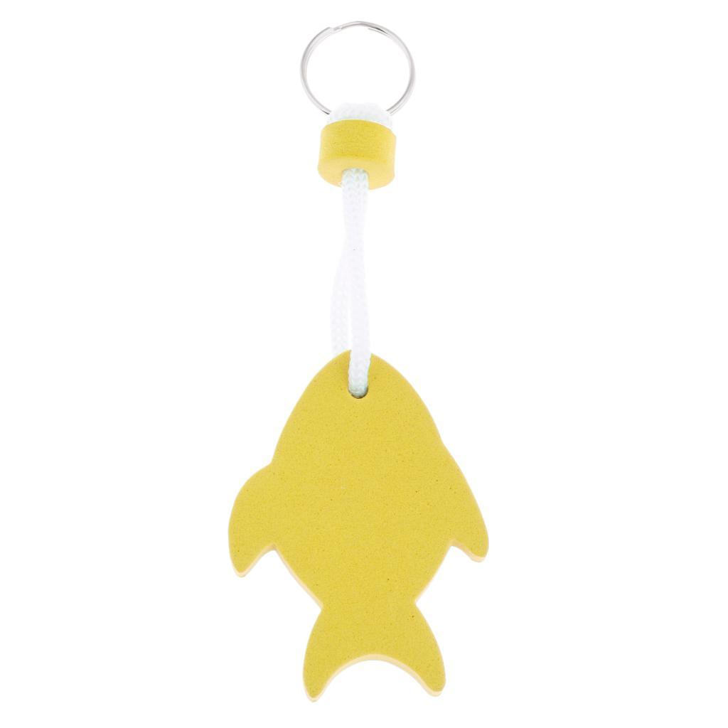 EVA Foam Fish Shaped Floating Keyring for Boating Yachting Sailing Yellow