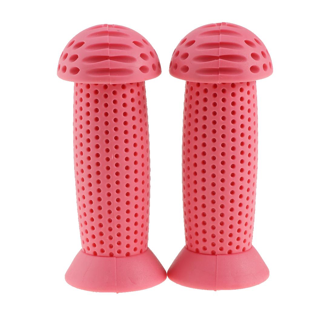Kids Childs Bicycle Handlebar Grip Non Slip Rubber Handle Bar Grips Pink
