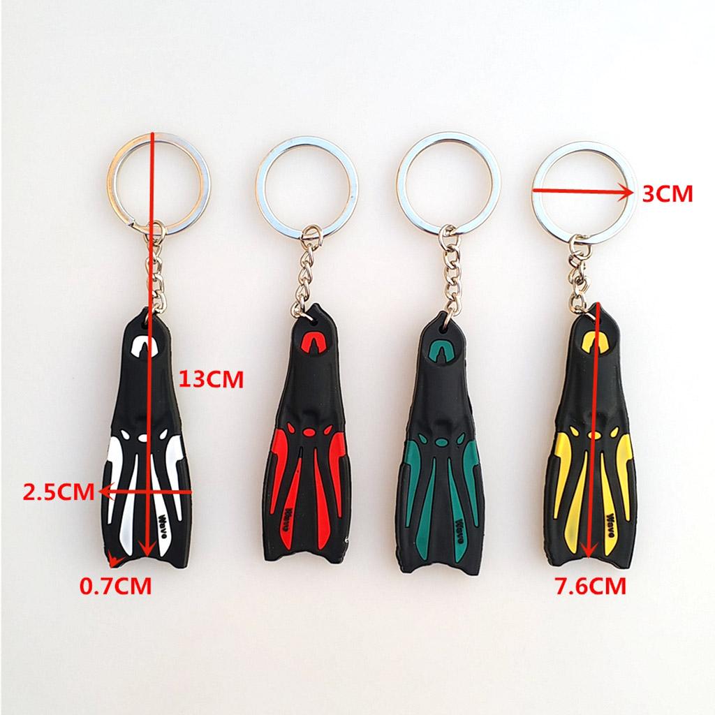 5xNovelty Mini Dive  Flippers Key Chain Holder Keyring Keychain  Yellow