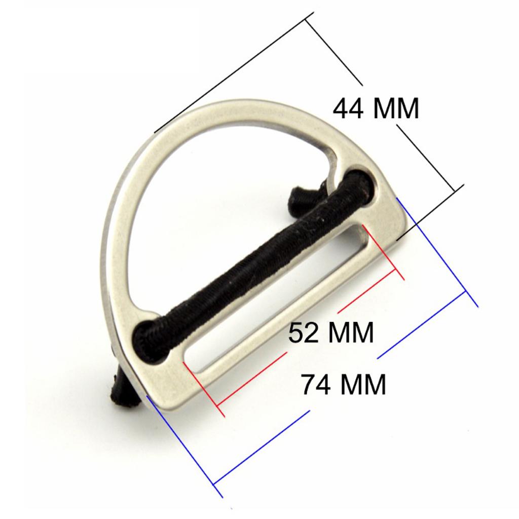 Diving Metal D Ring Sliding Bar Strap Adjuster Buckles Slider 5cm Webbing