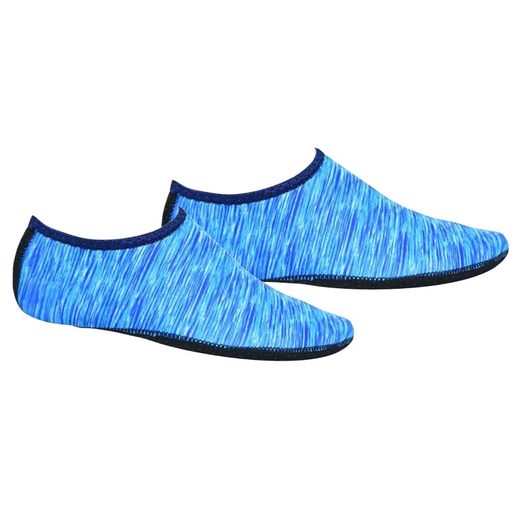 Soft Water Shoes Stretchy Aqua Socks Yoga Swim Shoe Dive Sock Blue L