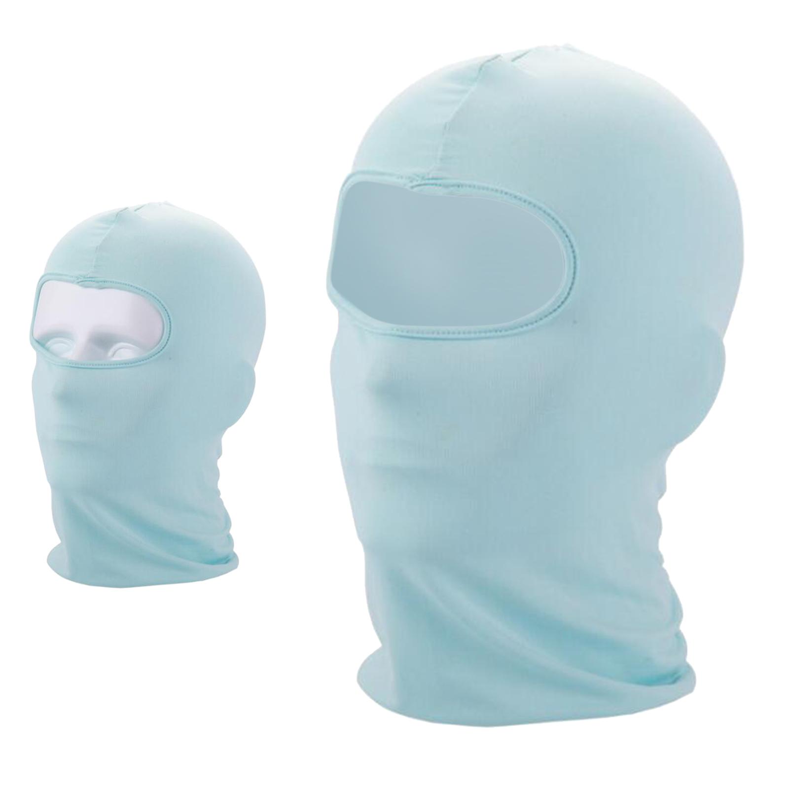 Face Mask Sun Shield Hood Neck Gaiter Balaclava Bandana Light Blue