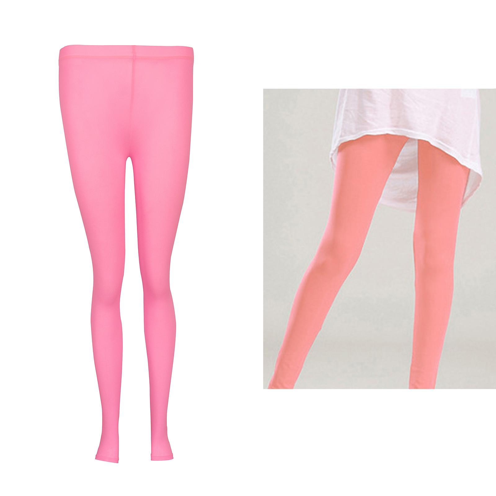 Women's Leggings Pants Cool Ice Silk Breathable step on pink M