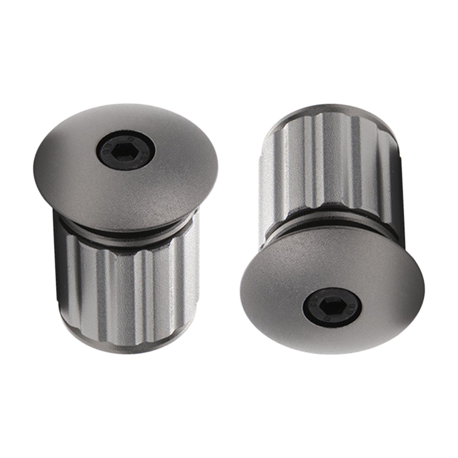 Cycling Handlebar Plugs Expansion Lock Adjustable for Mountain Bike Grey