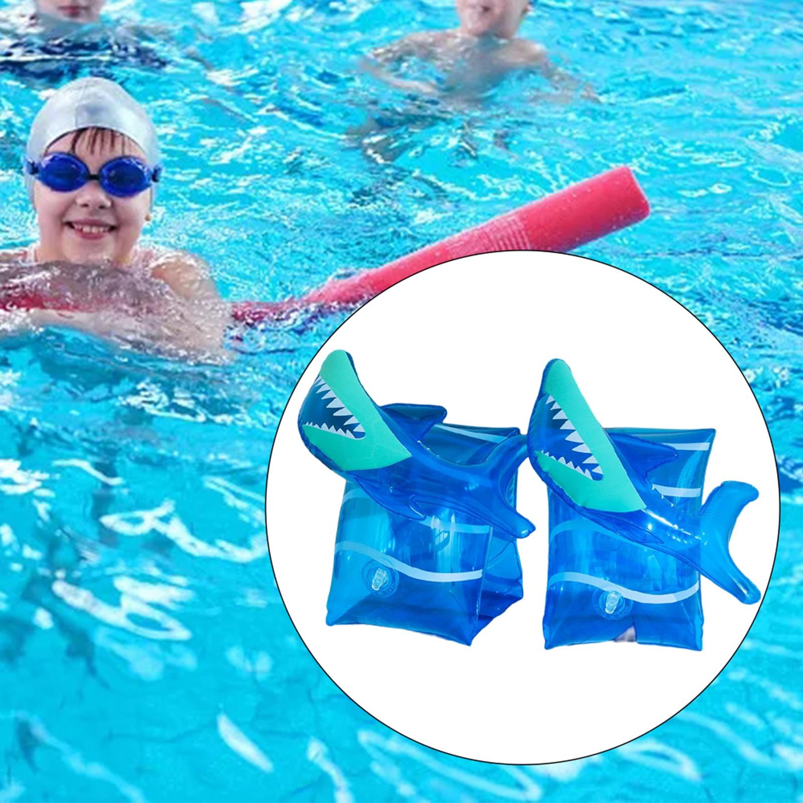 2x Inflatable Armbands for Kids Swim Sleeves Float Floats Child Shark