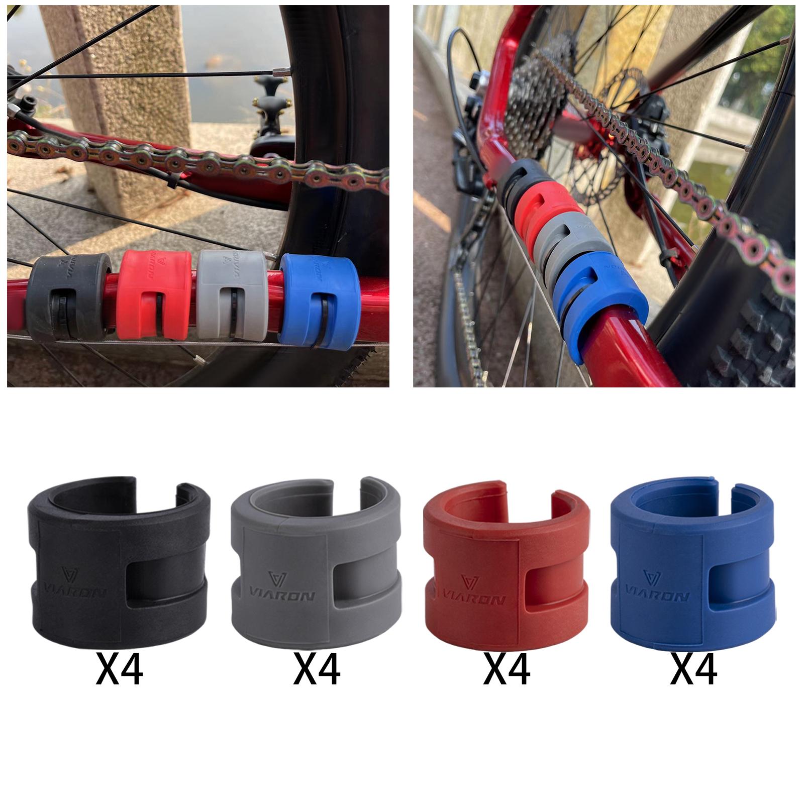 4Pcs Bike Chainstay Protector Collision Rubber Guard Chain Protector red