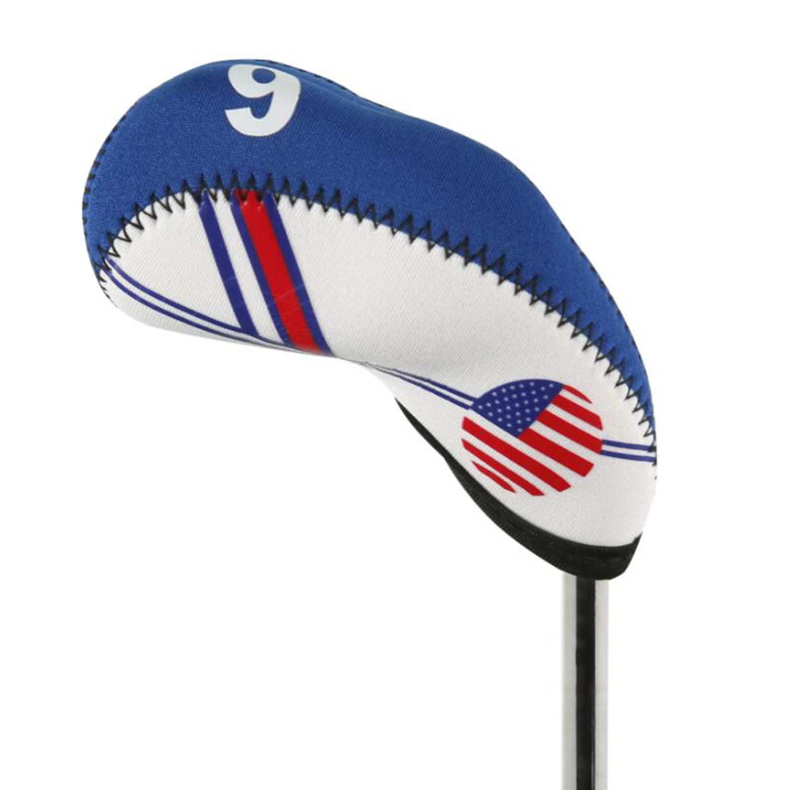 10x Golf Iron Headcover Set Golf Club Head Cover Golfer Gift Fits All Brands Royal Blue