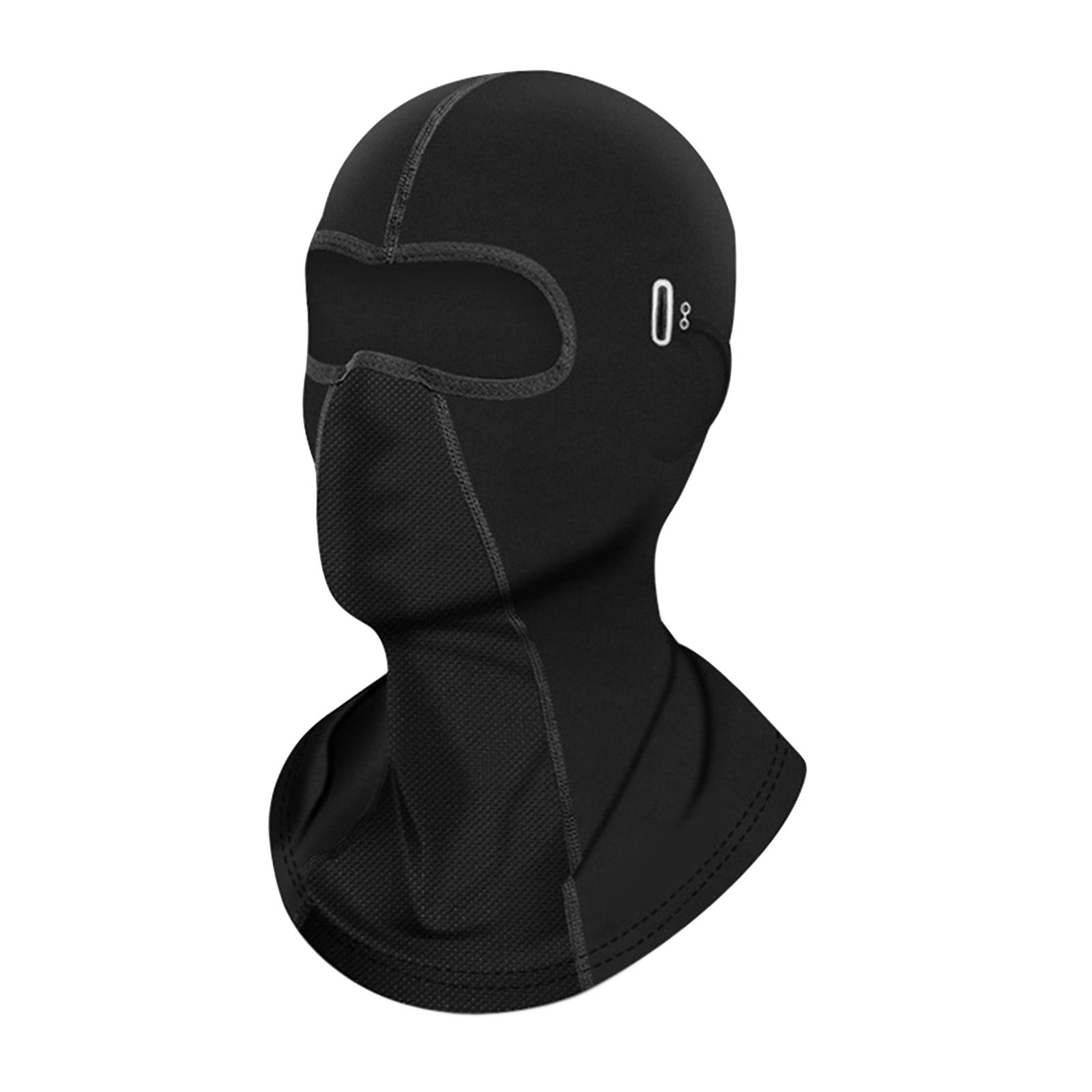 Balaclava Mask Summer Headwear Full Face Cover Black17.7x6.7in Hole