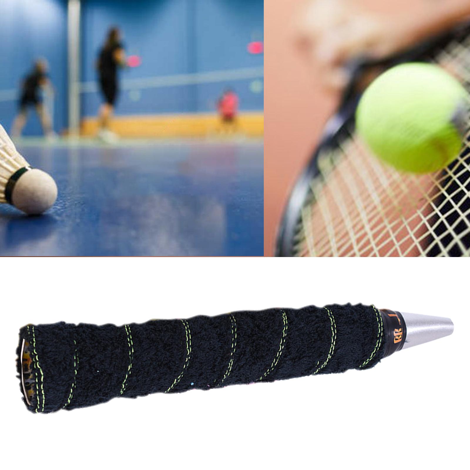 Cotton Towel Tennis Badminton Racket Grip Wrap Tape Overgrip Non Slip Black