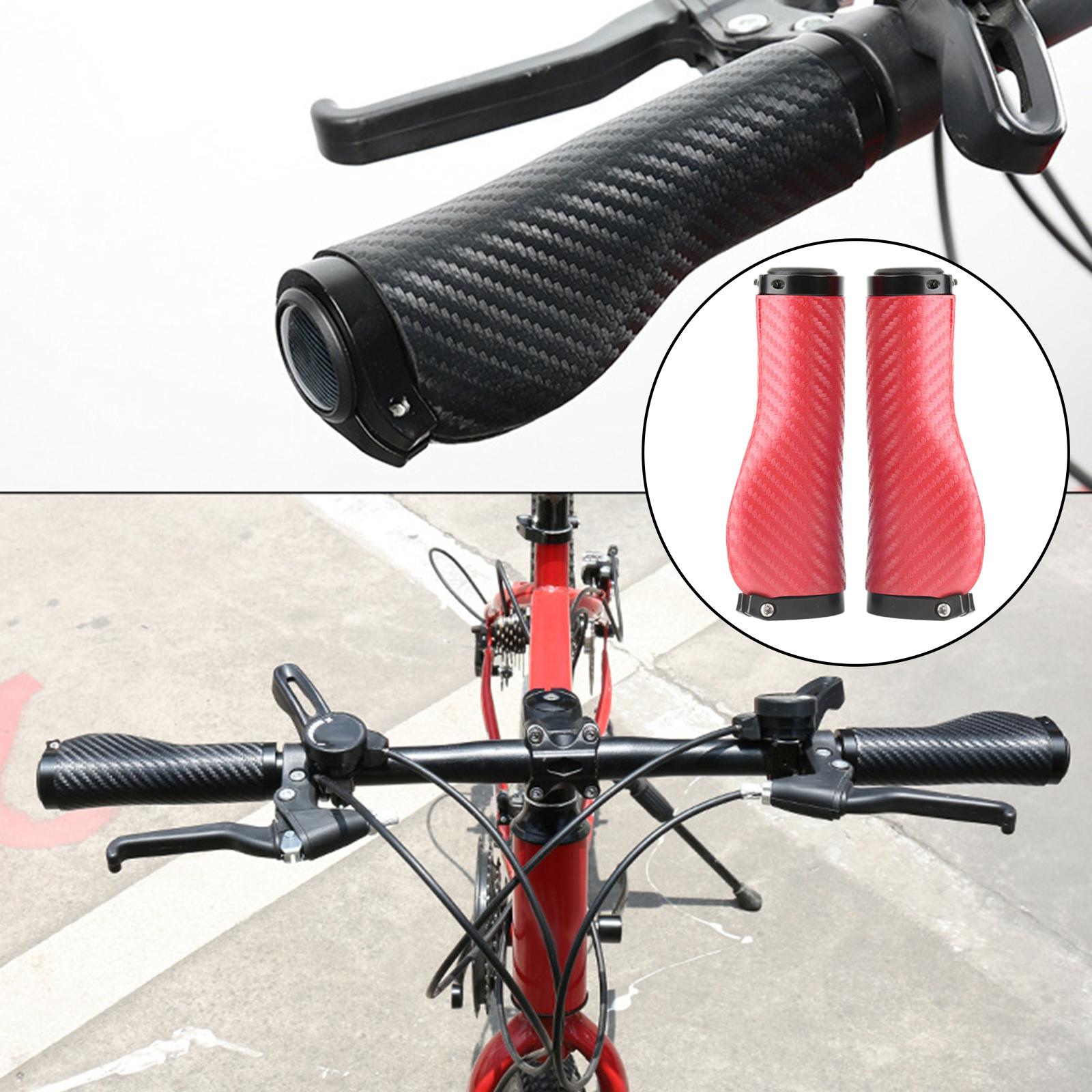 2Pcs Universal Mountain Bike Handlebar Grips Bicycle Grips Long Red