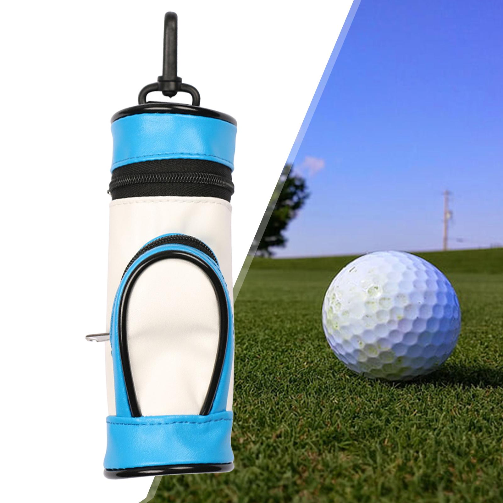 Golf Ball Carry Bag Water Resistant with Hook Golf Accessories Blue White