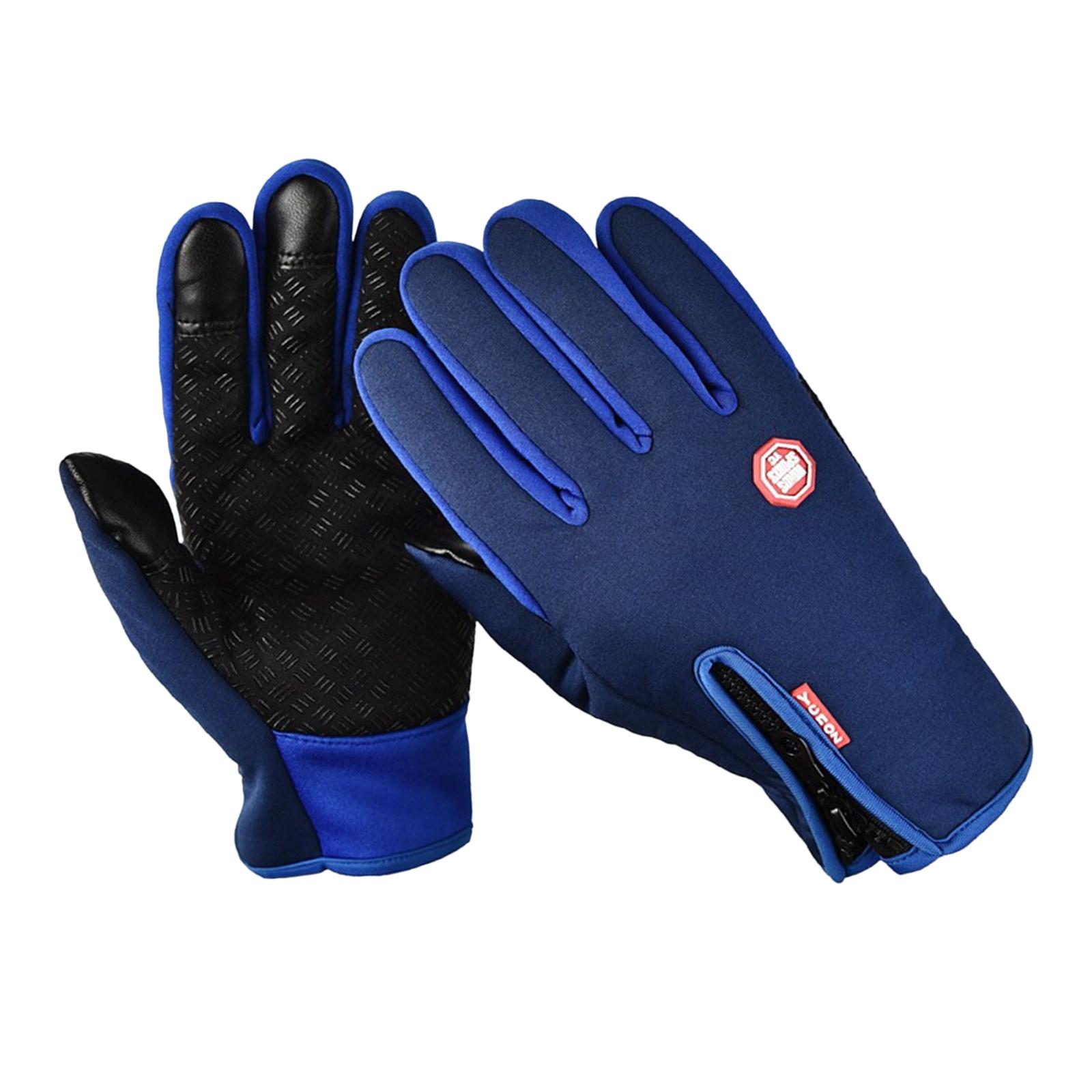 Winter Gloves Nonslip Thermal Gloves for Outdoor Running Sports Motorcycle S Blue