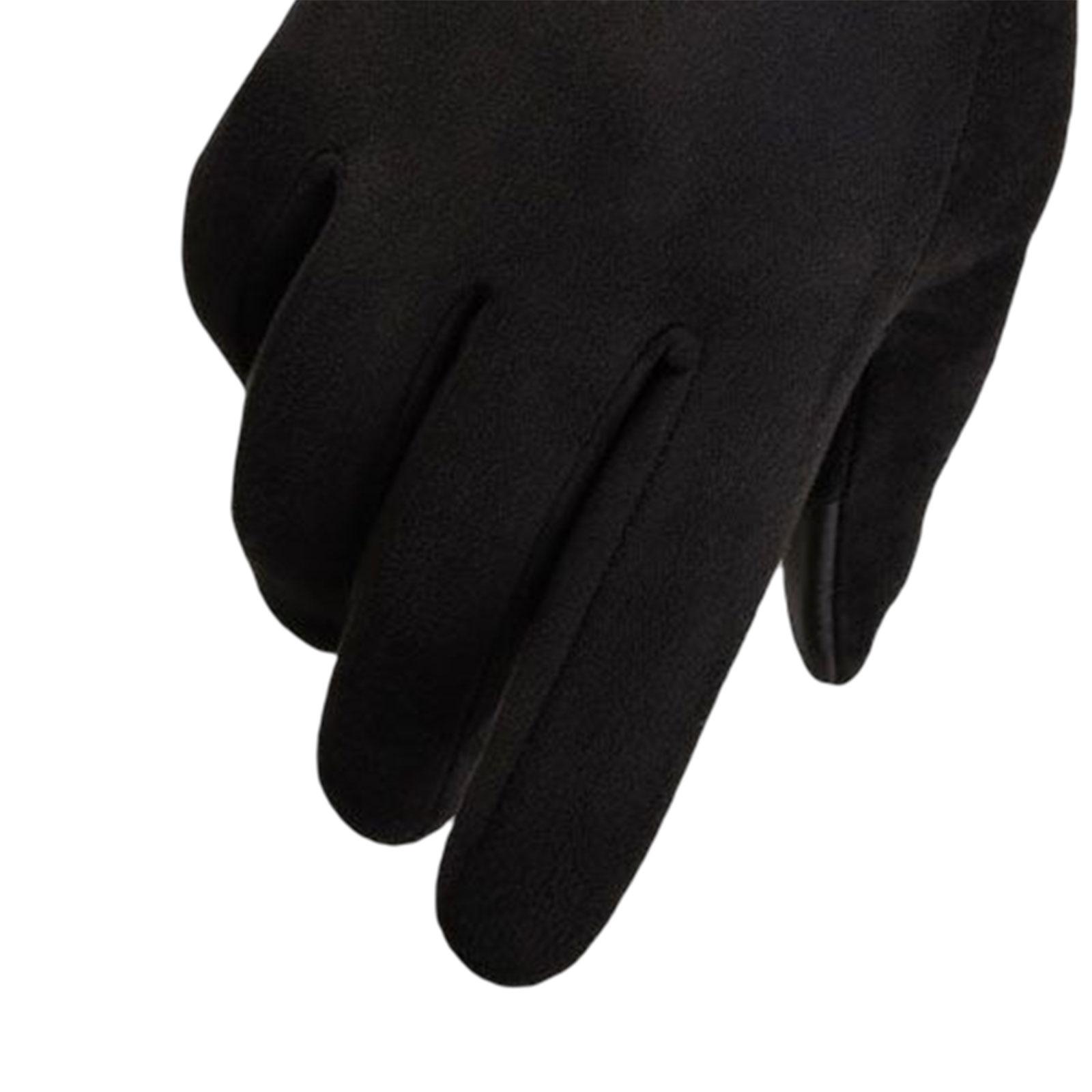 Winter Warm Sports Gloves Suede Anti Slip for Running Skating Cold Weather Women Black