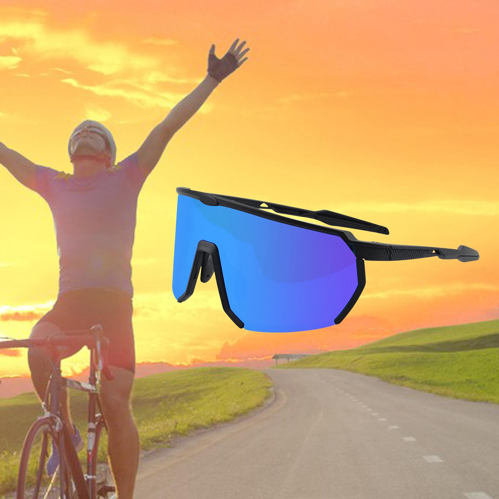 Full Screen Polarized Sports Sunglasses Beach Riding Golf Cycling Glasses Blue Lens