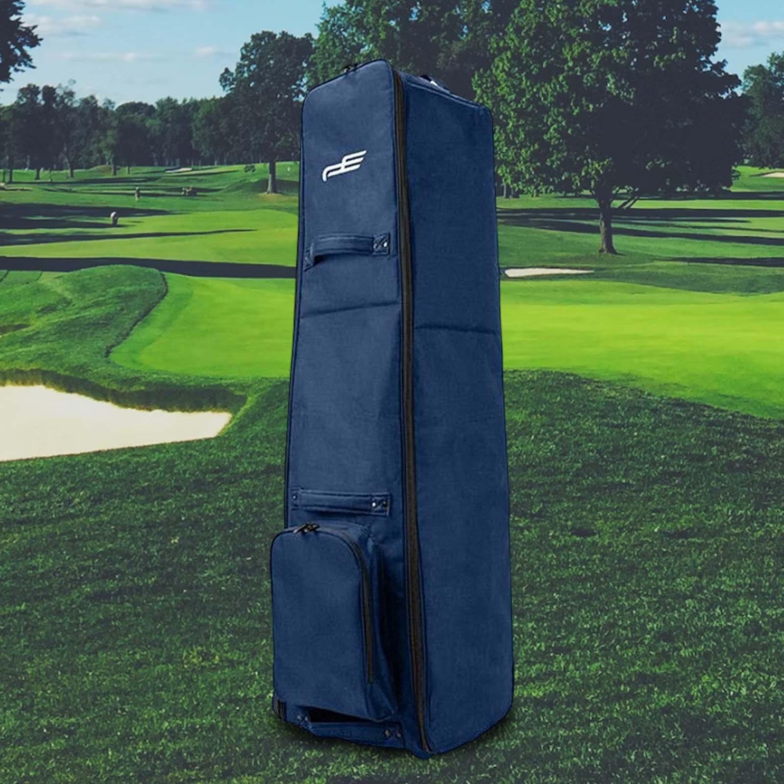 Portable golf Bag with Wheels Carrier Aviation Bag Folding Blue   