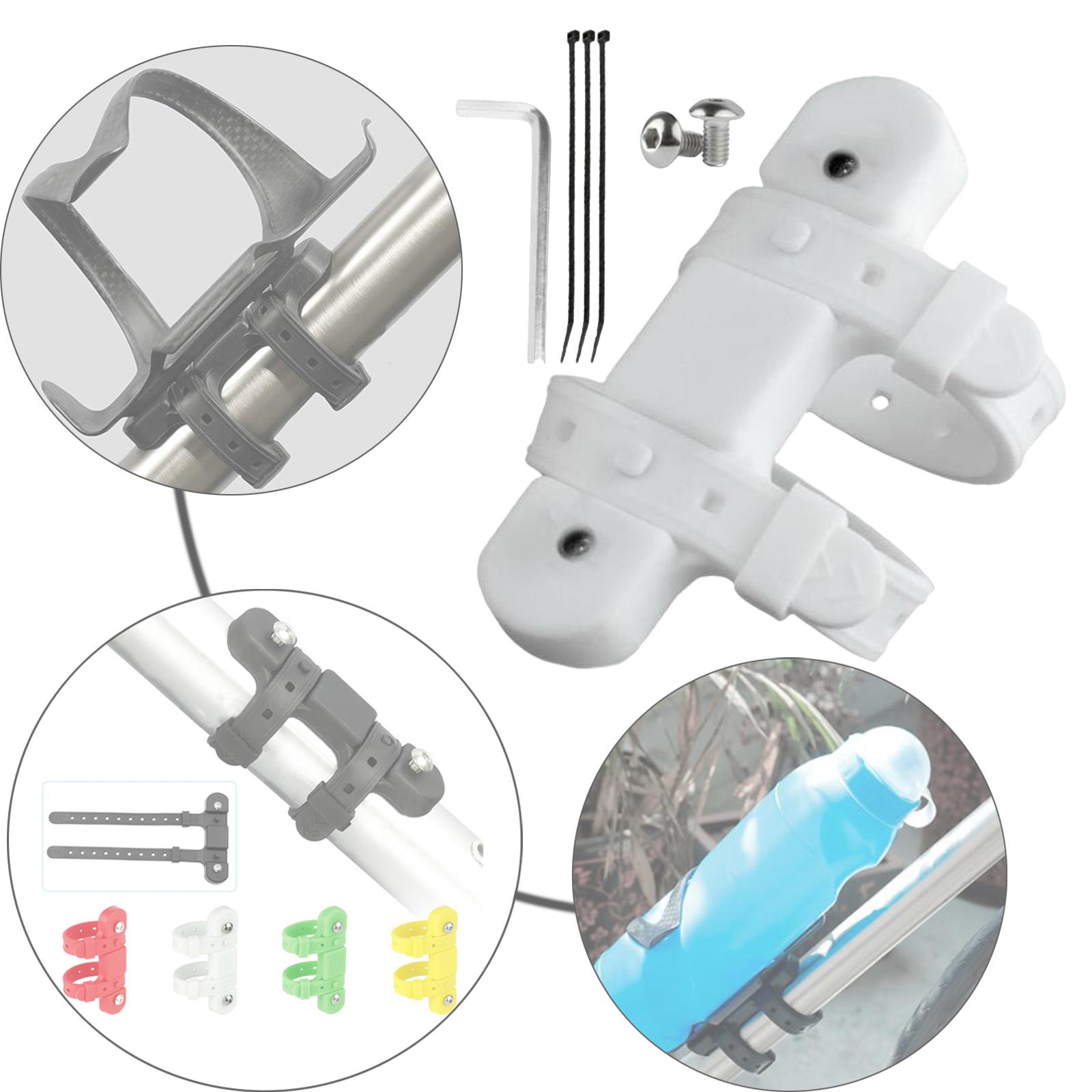 Mountain Bike Kettle Mount Adaptor Bicycle Water Bottle Cage Strap White