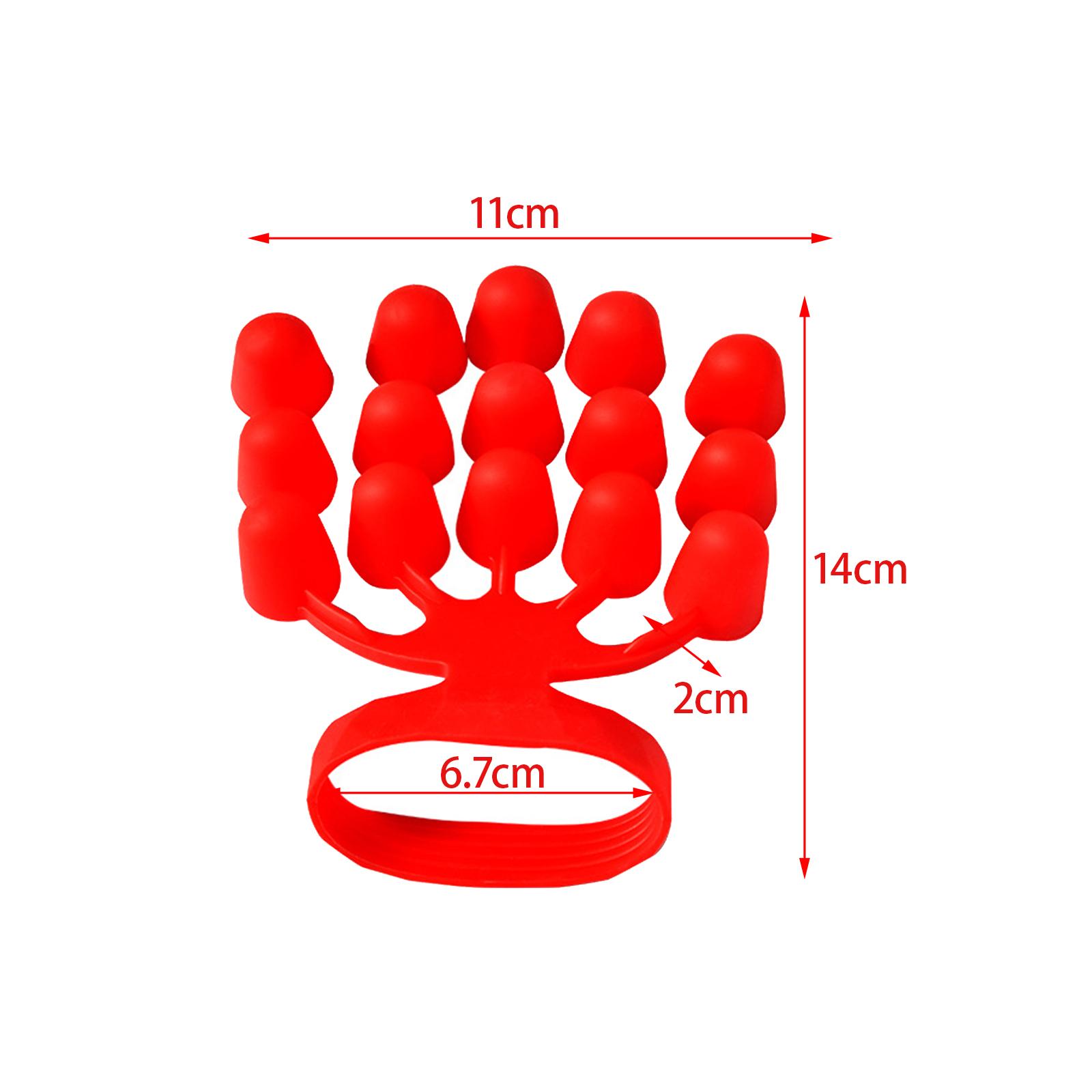 3xFingers Exerciser Stretcher Finger Strengthener Piano Hand Grip Strengthener Red