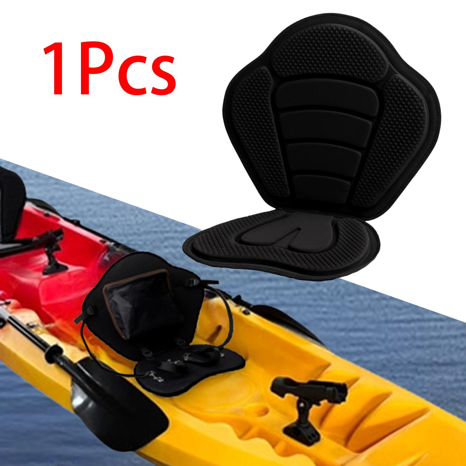 Canoe Backrest Seat Fishing Boat Hiking Kayak Seat Cushion with Back Support Black