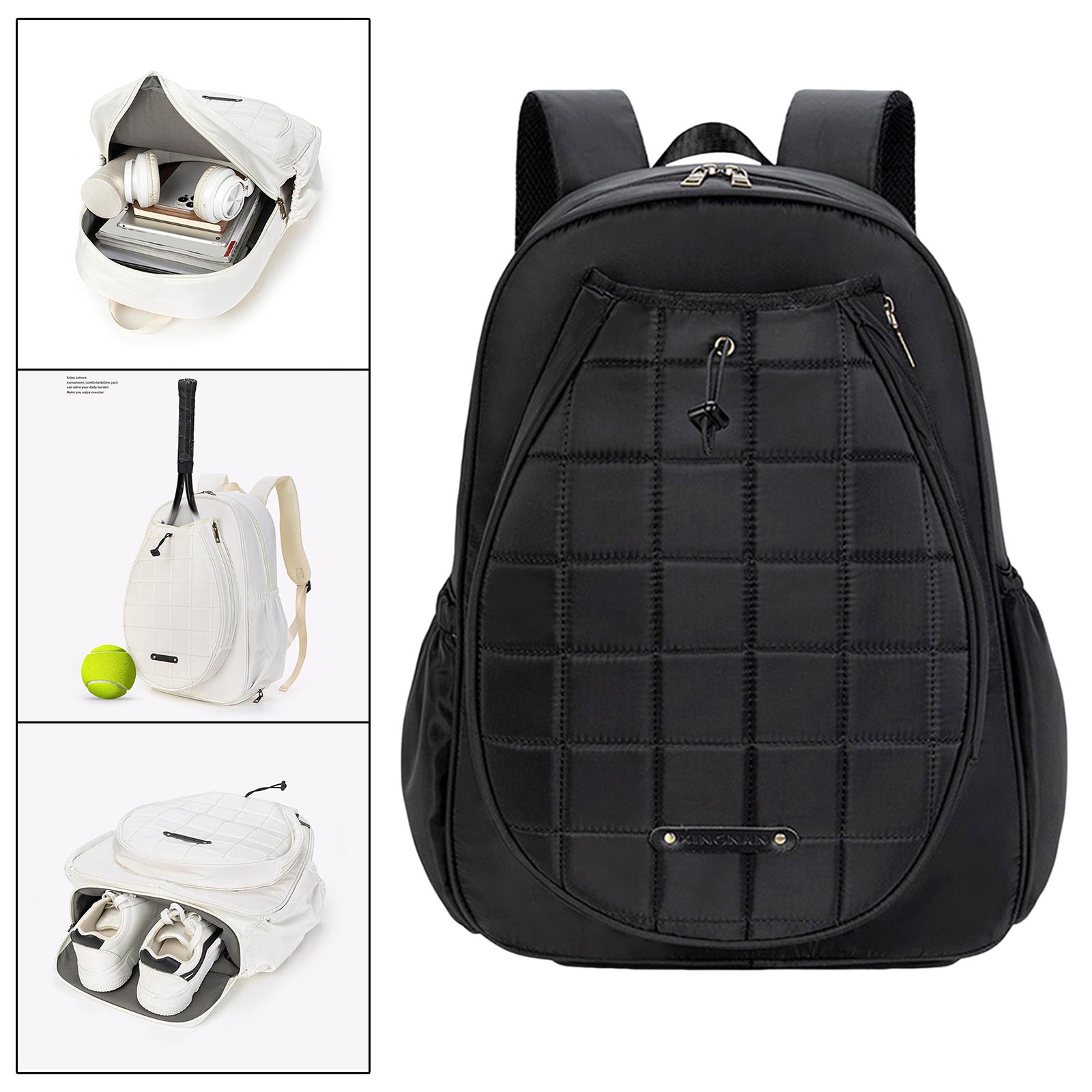 Tennis Backpack Tennis Bag Racket Holder for Tennis Racket Balls Accessories Black