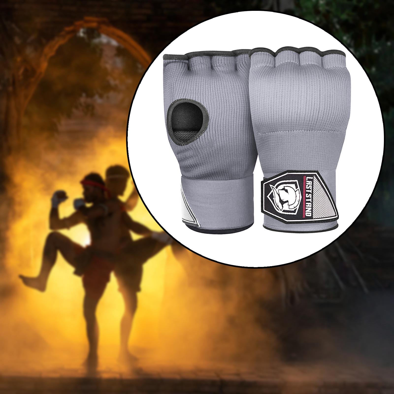 Gel Hand Wraps Boxing Inner Gloves for Taekwondo Muay Thai Martial Arts Gray