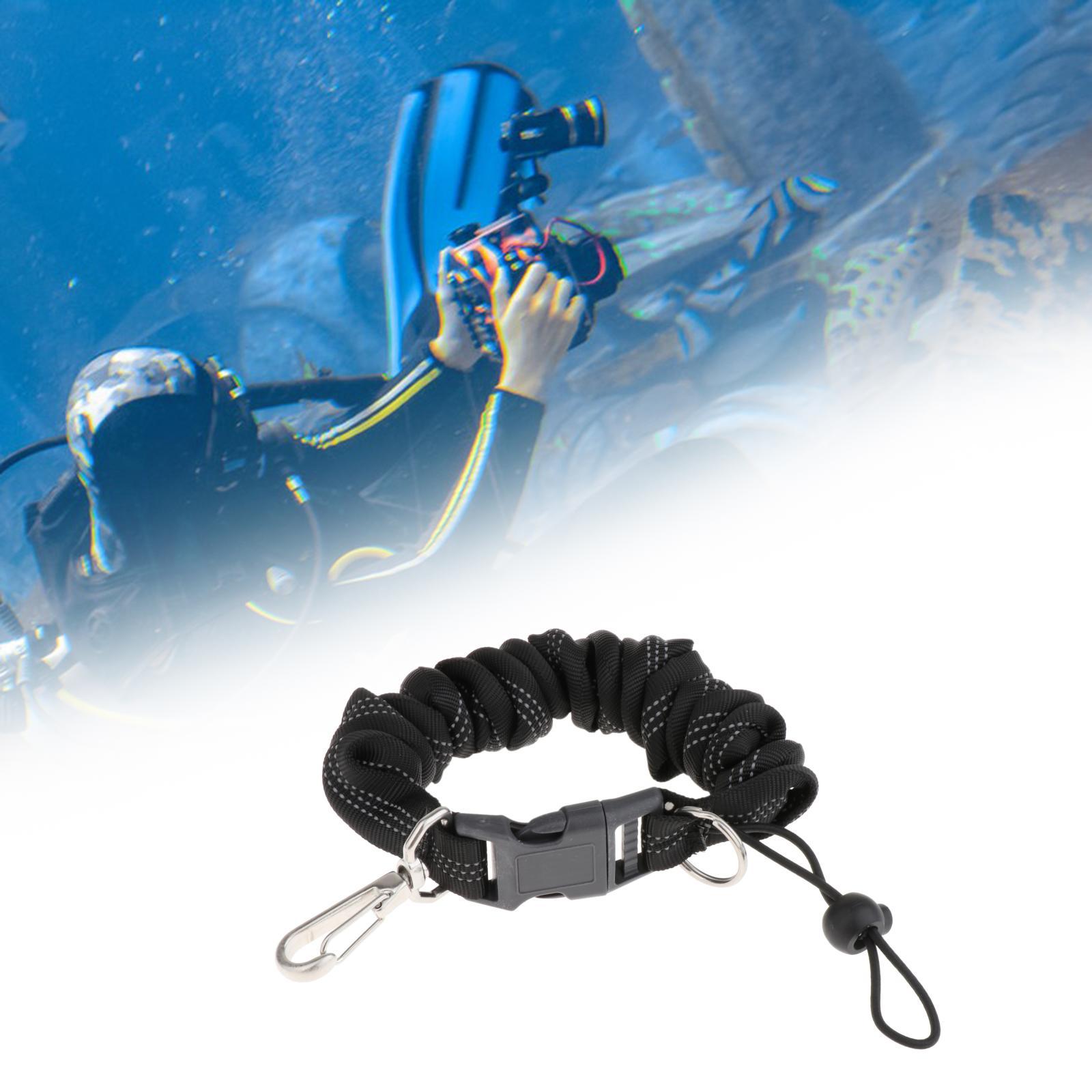 Diving Camera Lanyard with Quick Release Buckle Durable Scuba Diving Lanyard black
