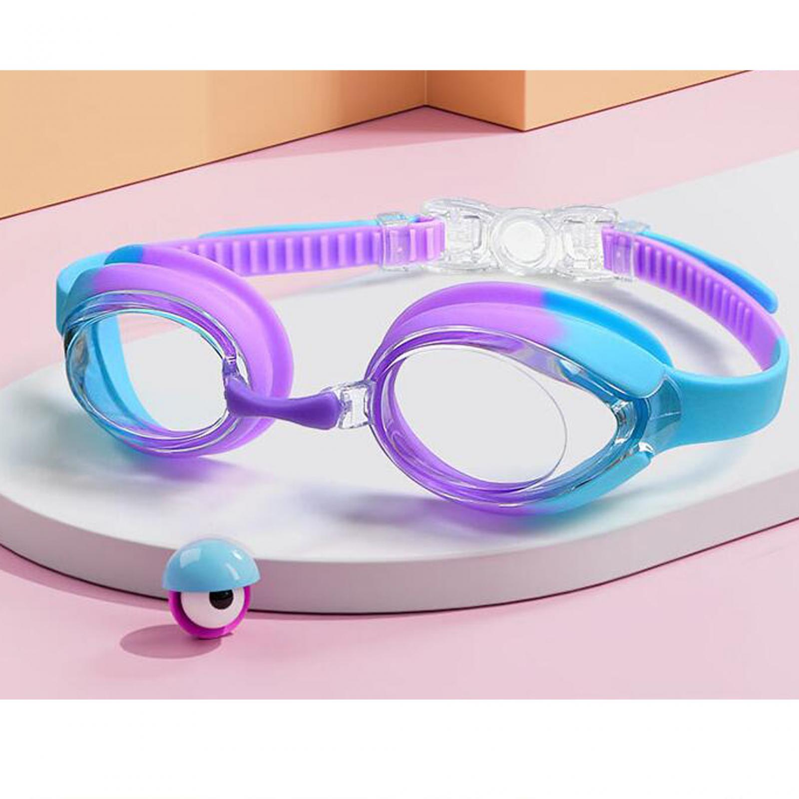 Swimming Goggles Comfortable No Leaking Clear Vision Boys Girls Swim Goggles Clear and Purple