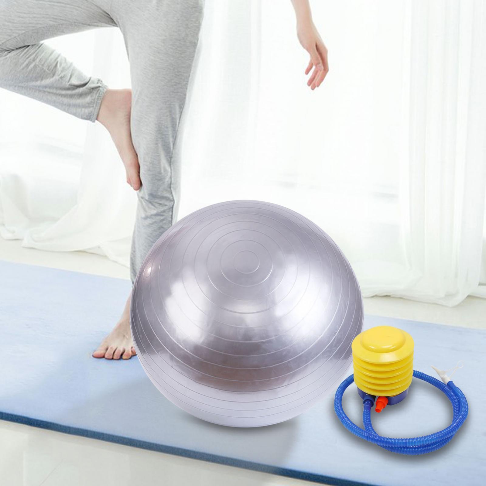 Balance Ball Heavy Duty Anti Burst Yoga Core Ball for Home Woman Competition 55cm Silver